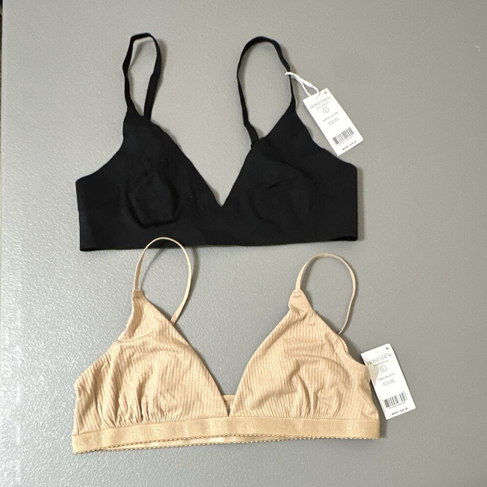 Honeydew bralettes. Set of two. Large.